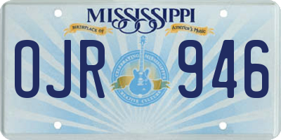 MS license plate OJR946