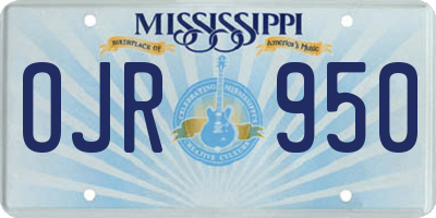 MS license plate OJR950