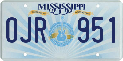 MS license plate OJR951