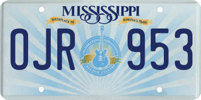MS license plate OJR953