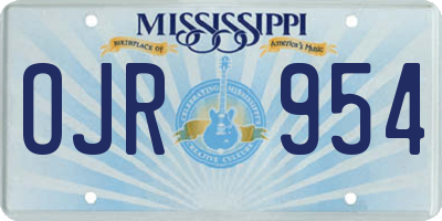 MS license plate OJR954