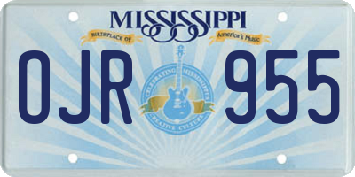 MS license plate OJR955