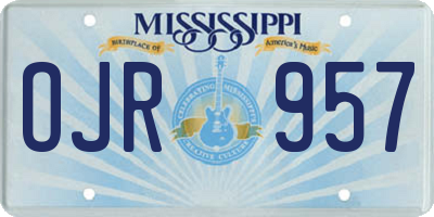 MS license plate OJR957