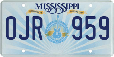 MS license plate OJR959