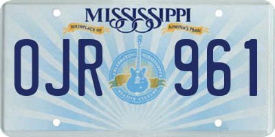 MS license plate OJR961