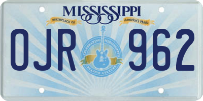 MS license plate OJR962
