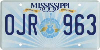 MS license plate OJR963