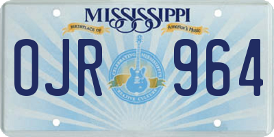 MS license plate OJR964