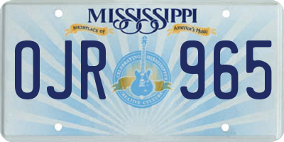 MS license plate OJR965