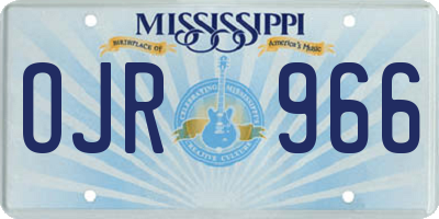 MS license plate OJR966