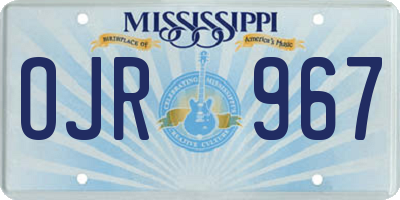 MS license plate OJR967