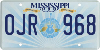 MS license plate OJR968