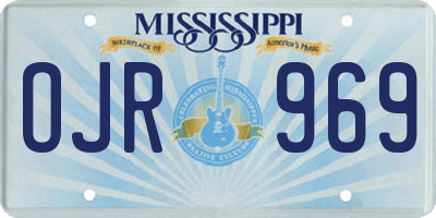 MS license plate OJR969