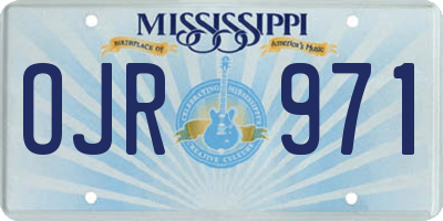 MS license plate OJR971