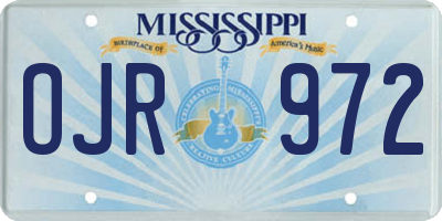 MS license plate OJR972