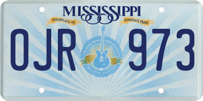 MS license plate OJR973