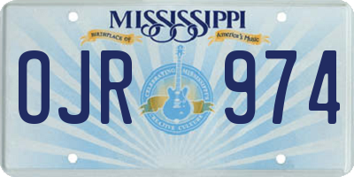 MS license plate OJR974