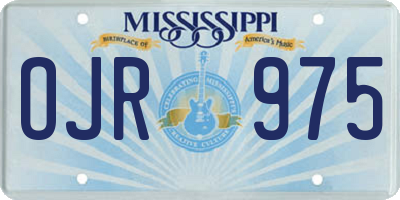 MS license plate OJR975