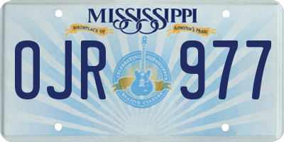 MS license plate OJR977