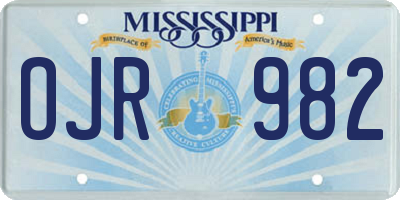 MS license plate OJR982