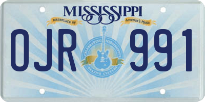 MS license plate OJR991