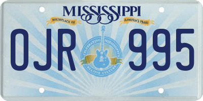 MS license plate OJR995