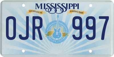MS license plate OJR997