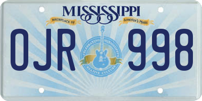 MS license plate OJR998
