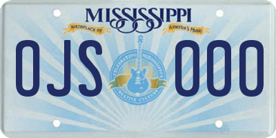 MS license plate OJS000