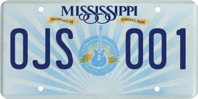 MS license plate OJS001