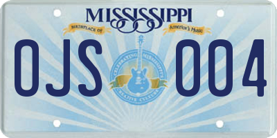 MS license plate OJS004