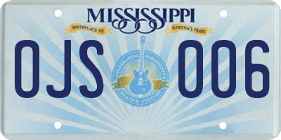 MS license plate OJS006