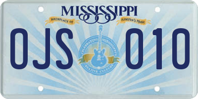 MS license plate OJS010