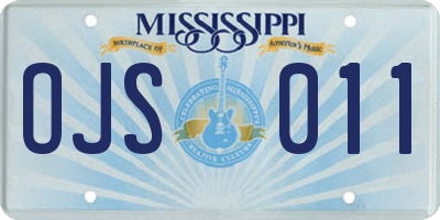 MS license plate OJS011