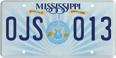 MS license plate OJS013