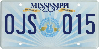 MS license plate OJS015