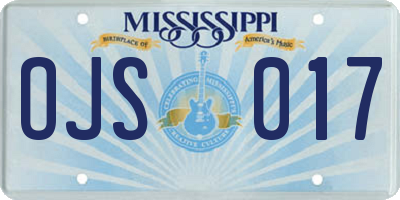 MS license plate OJS017
