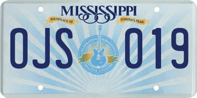 MS license plate OJS019