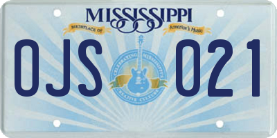 MS license plate OJS021