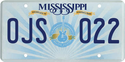 MS license plate OJS022