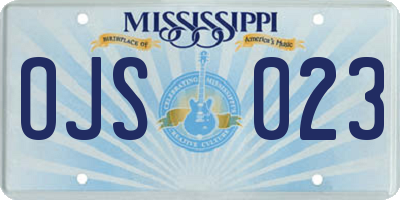 MS license plate OJS023