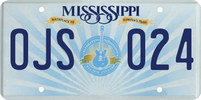 MS license plate OJS024
