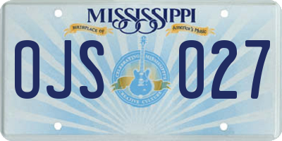 MS license plate OJS027