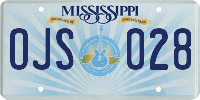 MS license plate OJS028
