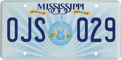 MS license plate OJS029