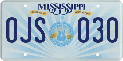 MS license plate OJS030