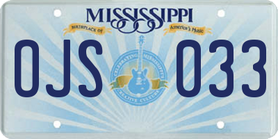 MS license plate OJS033