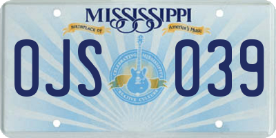 MS license plate OJS039
