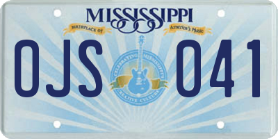 MS license plate OJS041