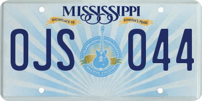 MS license plate OJS044